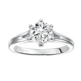 Artcarved Bridal Mounted with CZ Center Classic Solitaire Engagement Ring Sylvia 14K White Gold - 31-V455FRW-E.00 photo 4
