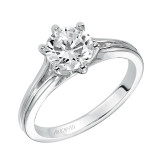 Artcarved Bridal Mounted with CZ Center Classic Solitaire Engagement Ring Sylvia 14K White Gold - 31-V455FRW-E.00 photo