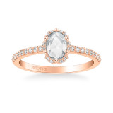 Artcarved Bridal Mounted Mined Live Center Classic Halo Engagement Ring Madelyn 18K Rose Gold - 31-V990CVR-E.01 photo 2
