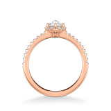 Artcarved Bridal Mounted Mined Live Center Classic Halo Engagement Ring Madelyn 18K Rose Gold - 31-V990CVR-E.01 photo 3