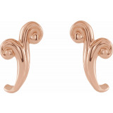14K Rose Freeform J-Hoop Earrings - 86699602P photo 2