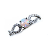 YCH 14k White Gold Opal and Diamond Ring photo
