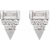 14K White 1/4 CTW Diamond Geometric Earrings - 87063600P photo 2