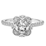 Artcarved Bridal Semi-Mounted with Side Stones Classic Contemporary Engagement Ring Lillian 18K White Gold - 31-V860ERW-E.03 photo 2