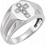 14K White 1/3 CTW Diamond Men's Ring - 65162660000P photo
