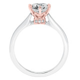Artcarved Bridal Mounted with CZ Center Classic Diamond Engagement Ring Maura 14K White Gold Primary & 14K Rose Gold - 31-V649FRR-E.00 photo 3