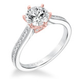 Artcarved Bridal Mounted with CZ Center Classic Diamond Engagement Ring Maura 14K White Gold Primary & 14K Rose Gold - 31-V649FRR-E.00 photo