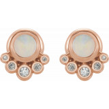 14K Rose Opal & 1/8 CTW Diamond Earrings - 86780612P photo 2