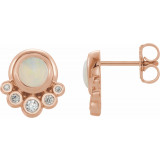 14K Rose Opal & 1/8 CTW Diamond Earrings - 86780612P photo