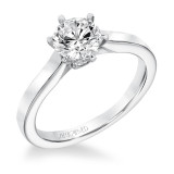 Artcarved Bridal Semi-Mounted with Side Stones Classic Solitaire Engagement Ring Jesse 14K White Gold - 31-V696ERW-E.01 photo