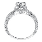 Artcarved Bridal Semi-Mounted with Side Stones Contemporary Twist Halo Engagement Ring Serina 14K White Gold - 31-V546ERW-E.01 photo 3