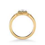 Artcarved Bridal Mounted Mined Live Center Contemporary Rose Goldcut 3-Stone Engagement Ring Alice 14K Yellow Gold - 31-V968CVY-E.00 photo 3