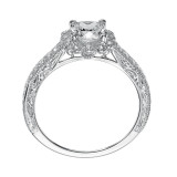 Artcarved Bridal Semi-Mounted with Side Stones Vintage Halo Engagement Ring Amaya 14K White Gold - 31-V435EUW-E.01 photo 3