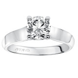 Artcarved Bridal Mounted with CZ Center Classic Solitaire Engagement Ring Claire 14K White Gold - 31-V221ERW-E.00 photo 4