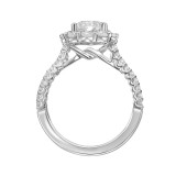 Artcarved Bridal Mounted with CZ Center Classic Halo Engagement Ring Penny 14K White Gold - 31-V862ERW-E.00 photo 3
