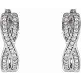 14K White 1/5 CTW Diamond Infinity-Inspired Hoop Earrings - 65295860002P photo 2