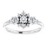 14K White 1/2 CTW Diamond Stackable Ring - 124049604P photo 3