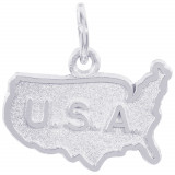 Sterling Silver USA Map Charm photo
