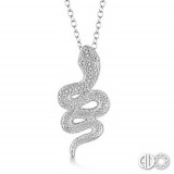 Ashi Diamonds Silver Snake Pendant photo