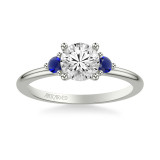Artcarved Bridal Semi-Mounted with Side Stones Classic Engagement Ring 18K White Gold & Blue Sapphire - 31-V1033SERW-E.03 photo 2