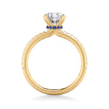 Artcarved Bridal Semi-Mounted with Side Stones Classic Engagement Ring 14K Yellow Gold & Blue Sapphire - 31-V544SGRY-E.01 photo 3