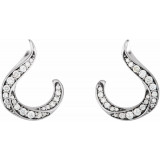 14K White 3/8 CTW Diamond Freeform Earrings - 86505600P photo 2