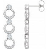14K White 1/2 CTW Diamond Geometric Dangle Earrings - 65270660002P photo