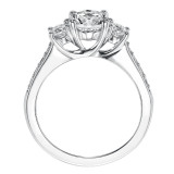 Artcarved Bridal Mounted with CZ Center Classic 3-Stone Engagement Ring Natalia 14K White Gold - 31-V194ERW-E.00 photo 3