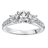 Artcarved Bridal Mounted with CZ Center Classic 3-Stone Engagement Ring Natalia 14K White Gold - 31-V194ERW-E.00 photo 4