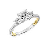 Artcarved Bridal Semi-Mounted with Side Stones Classic Lyric 3-Stone Engagement Ring Christy 18K White Gold Primary & 18K Yellow Gold - 31-V917GUWY-E.03 photo 2