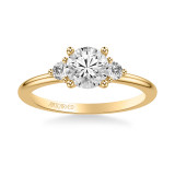 Artcarved Bridal Mounted with CZ Center Classic Engagement Ring 18K Yellow Gold - 31-V1033ERY-E.02 photo 2