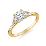 Artcarved Bridal Mounted with CZ Center Classic Engagement Ring 18K Yellow Gold - 31-V1033ERY-E.02 photo