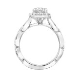 Artcarved Bridal Semi-Mounted with Side Stones Classic Halo Engagement Ring Tamara 14K White Gold - 31-V799ERW-E.01 photo 3