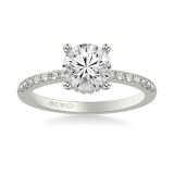 Artcarved Bridal Mounted with CZ Center Classic Engagement Ring 14K White Gold - 31-V1032GRW-E.00 photo 2
