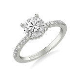 Artcarved Bridal Mounted with CZ Center Classic Engagement Ring 14K White Gold - 31-V1032GRW-E.00 photo