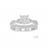 Ashi 14k White Gold Round Cut Diamond Lovebright Bridal Set photo 2