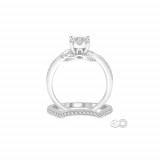 Ashi 14k White Gold Round Cut Diamond Lovebright Bridal Set photo 3