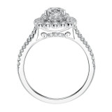 Artcarved Bridal Mounted with CZ Center Contemporary Bezel Halo Engagement Ring Ciana 14K White Gold - 31-V564EUW-E.00 photo 3