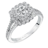 Artcarved Bridal Mounted with CZ Center Contemporary Bezel Halo Engagement Ring Ciana 14K White Gold - 31-V564EUW-E.00 photo
