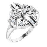 14K White 1/4 CTW Diamond Vintage-Inspired Ring - 124057600P photo