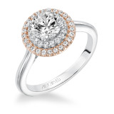 Artcarved Bridal Mounted with CZ Center Classic Halo Engagement Ring Morgan 14K White Gold Primary & 14K Rose Gold - 31-V612ERR-E.00 photo