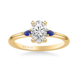 Artcarved Bridal Semi-Mounted with Side Stones Classic Gemstone Engagement Ring 18K Yellow Gold & Blue Sapphire - 31-V1038SEVY-E.03 photo 2