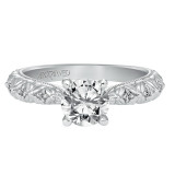 Artcarved Bridal Mounted with CZ Center Vintage Engagement Ring Collete 14K White Gold - 31-V486ERW-E.00 photo 2