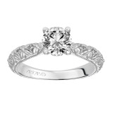 Artcarved Bridal Mounted with CZ Center Vintage Engagement Ring Collete 14K White Gold - 31-V486ERW-E.00 photo 4