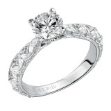 Artcarved Bridal Mounted with CZ Center Vintage Engagement Ring Collete 14K White Gold - 31-V486ERW-E.00 photo