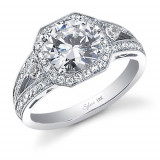 0.45tw Semi-Mount Engagement Ring With 2ct Round Head photo