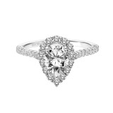 Artcarved Bridal Mounted with CZ Center Classic Halo Engagement Ring Melissa 14K White Gold - 31-V893EPW-E.00 photo 2