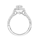 Artcarved Bridal Mounted with CZ Center Classic Halo Engagement Ring Melissa 14K White Gold - 31-V893EPW-E.00 photo 3