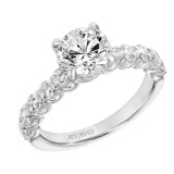 Artcarved Bridal Semi-Mounted with Side Stones Classic Diamond Engagement Ring Tina 14K White Gold - 31-V864GRW-E.01 photo