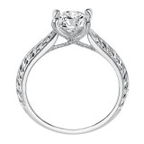 Artcarved Bridal Mounted with CZ Center Vintage Engraved Solitaire Engagement Ring Cherry 14K White Gold - 31-V517ERW-E.00 photo 3